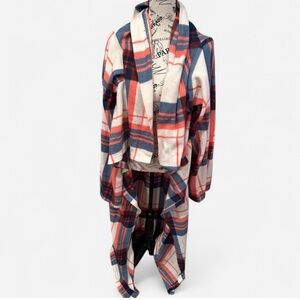 *G2G* Unisex Plaid Snuggie Shawl/Robe - OSA Long/Tall